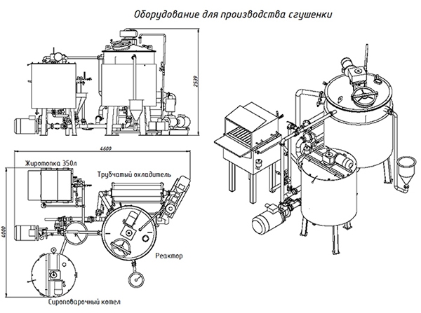 Линия для производства белого и варенного сгущенного молока по ТУ, жировых и фруктовых начинок